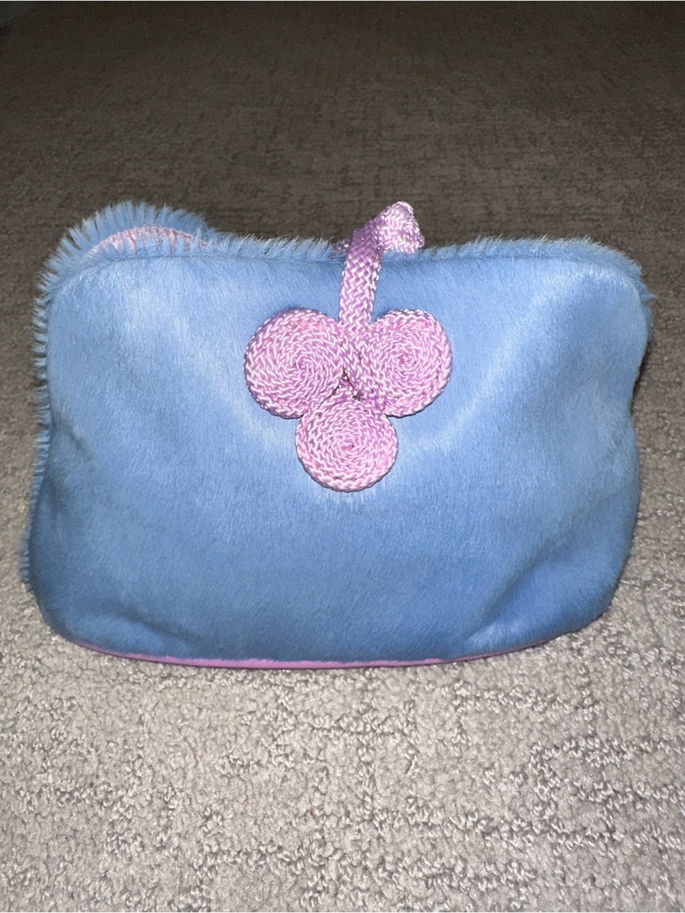 Baby Blue Pouch with Pink Trim